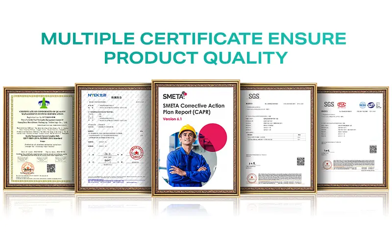 multiple certificate ensure product quality