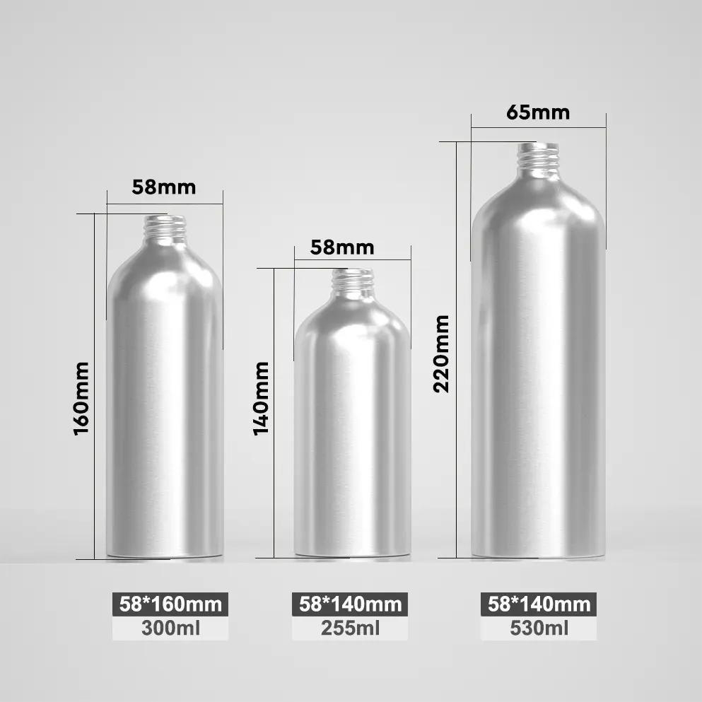 Aluminum bottle with spray pump