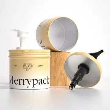 Custom Printed Aluminum Cosmetic Cans with Pump