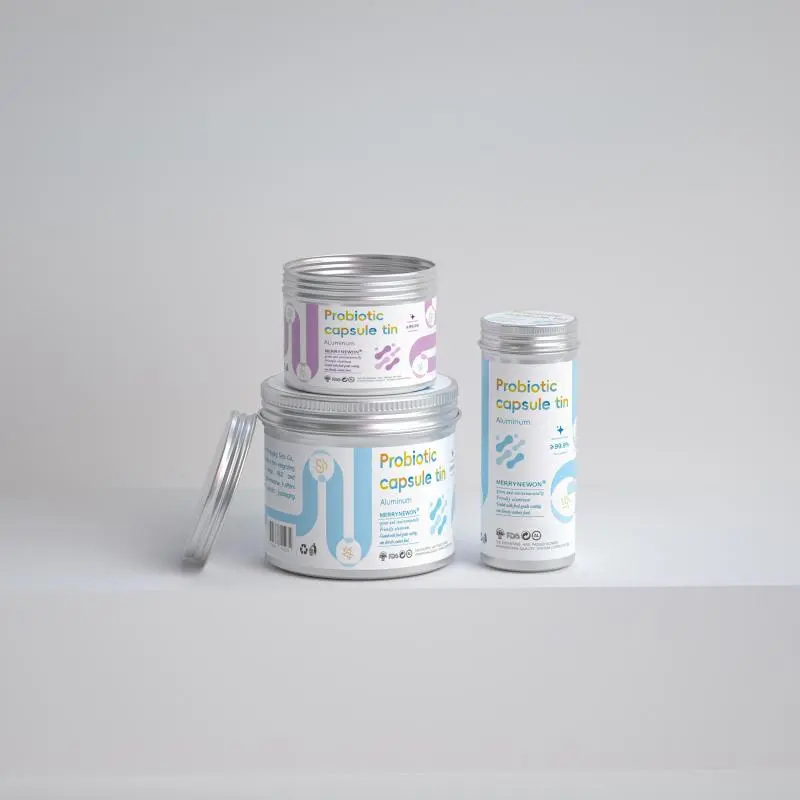 Wholesale Probiotic Aluminum Jars with Threaded Caps & Stickers
