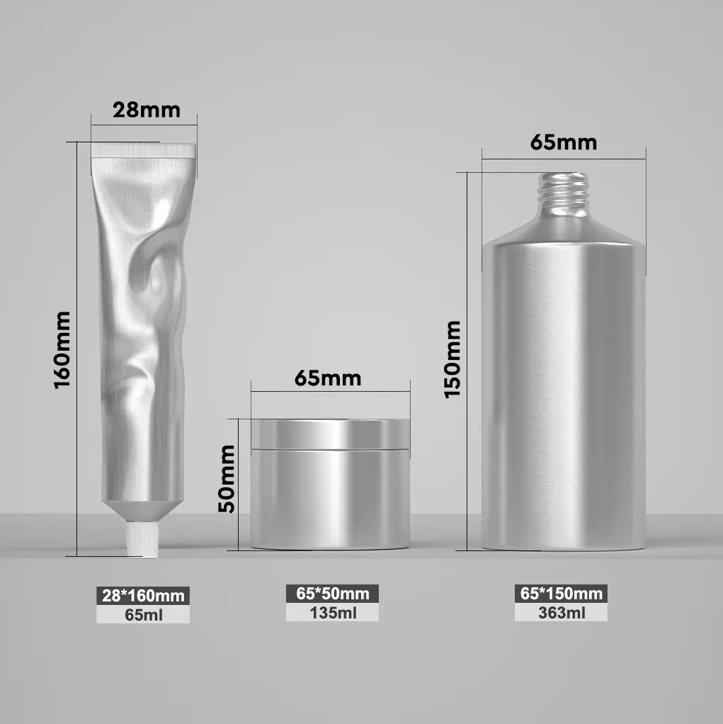 aluminum cosmetic bottle jar tube