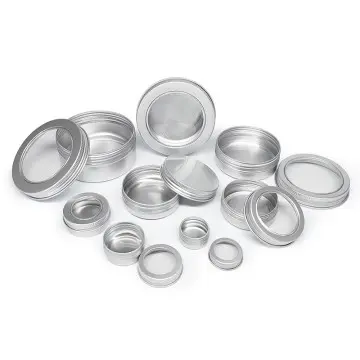 Silk-Screened Aluminum Tins with Clear Window - Custom Logo