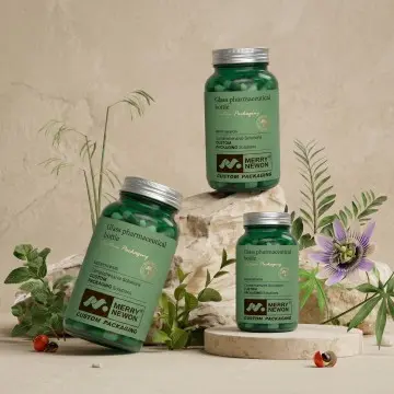 Custom Color Glass Supplement Jars Manufacturer | Custom Logo & Child-Resistant Cap
