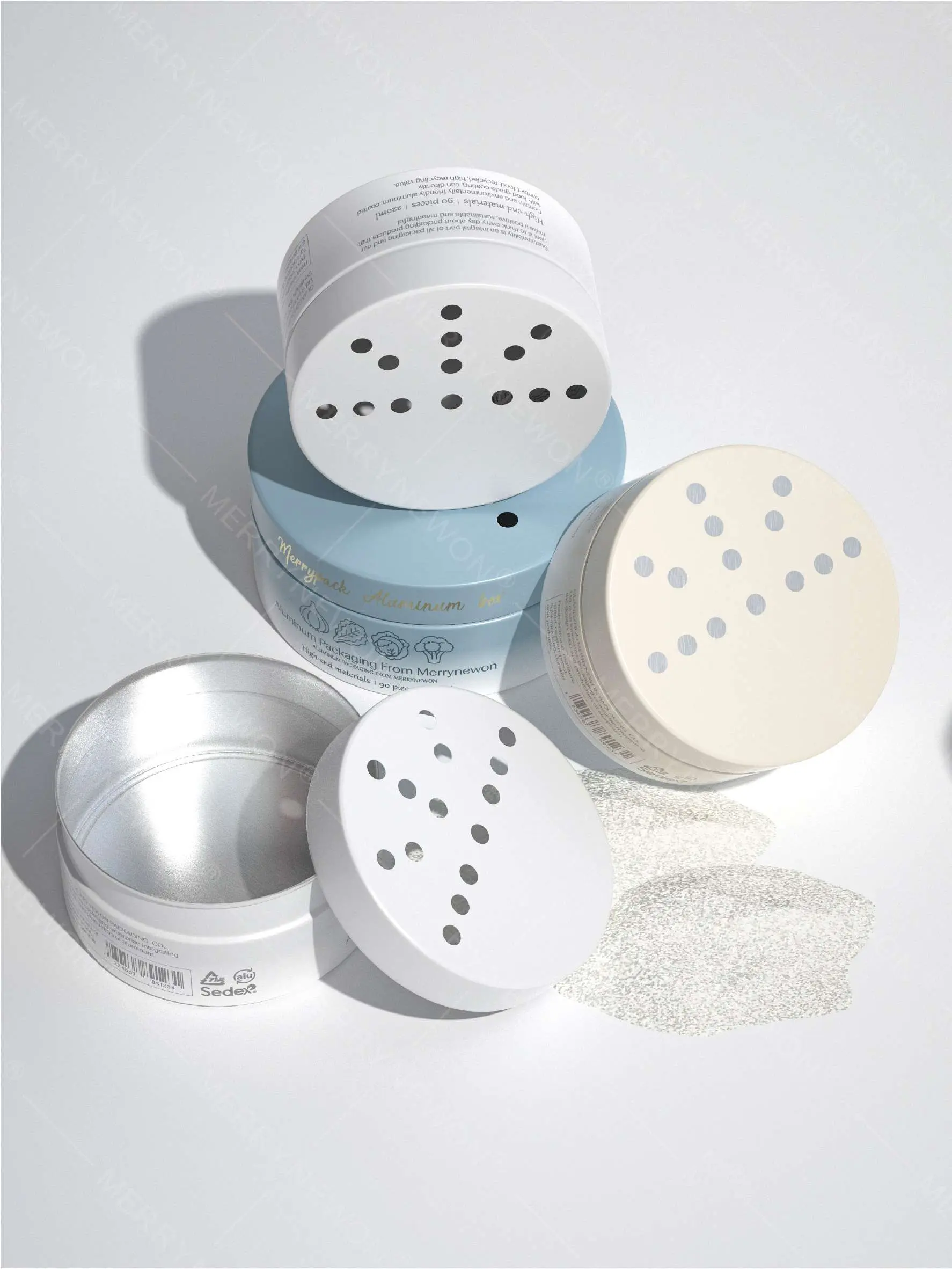 Aluminum spice jars for bath salts