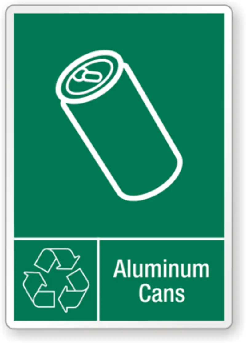 Recycled Aluminum Cans in Blue Recycling Bin - Green Logo Visible(1)