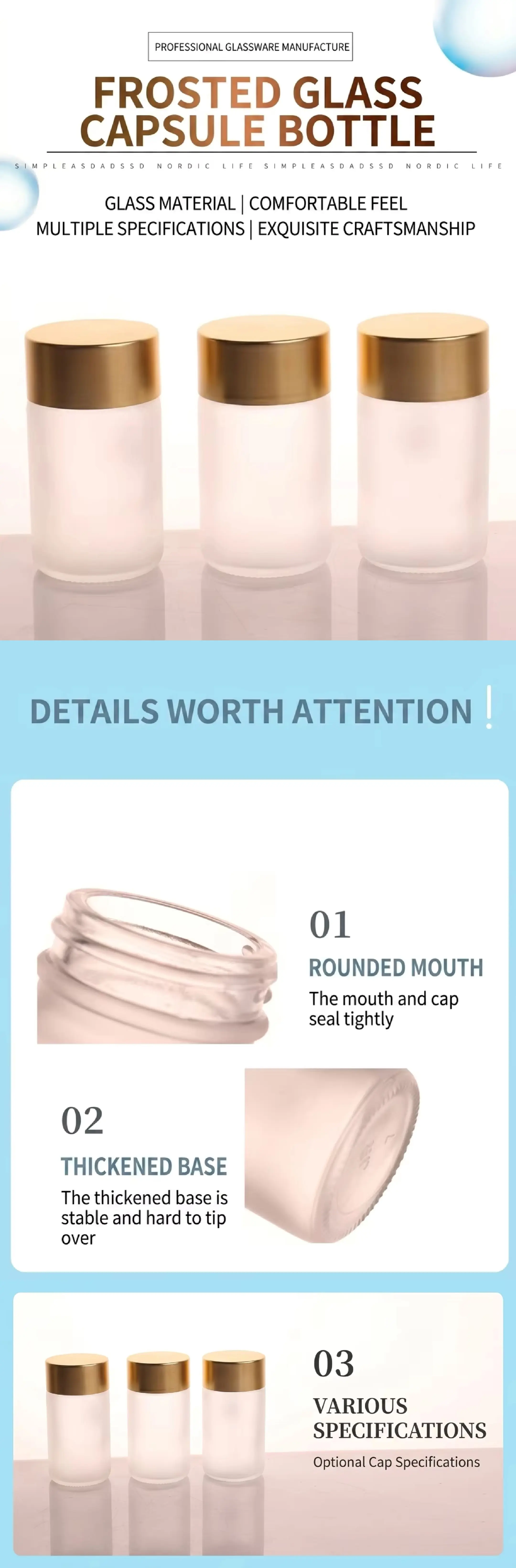 bulk glass vitamin jar