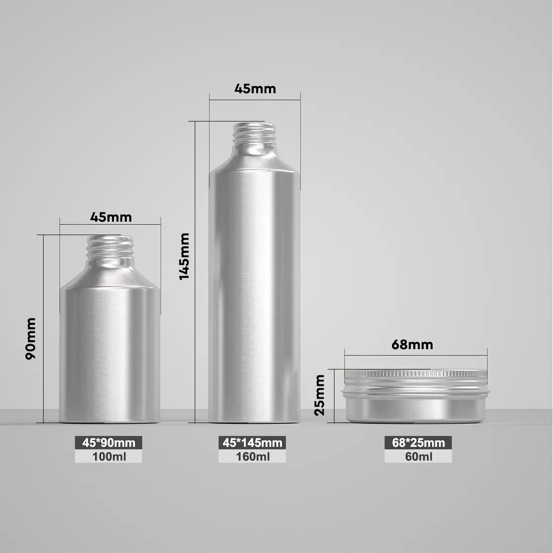 Custom Height Aluminum Bottles