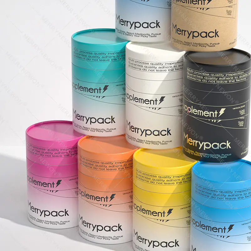 Eco-Friendly Cylindrical Nutritional Packaging Paper Cans