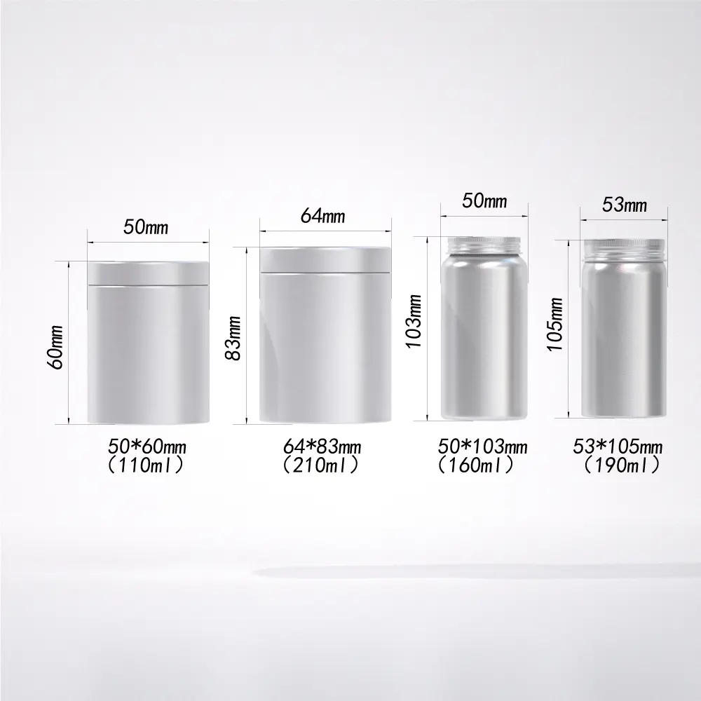 the size of aluminum pill jar  