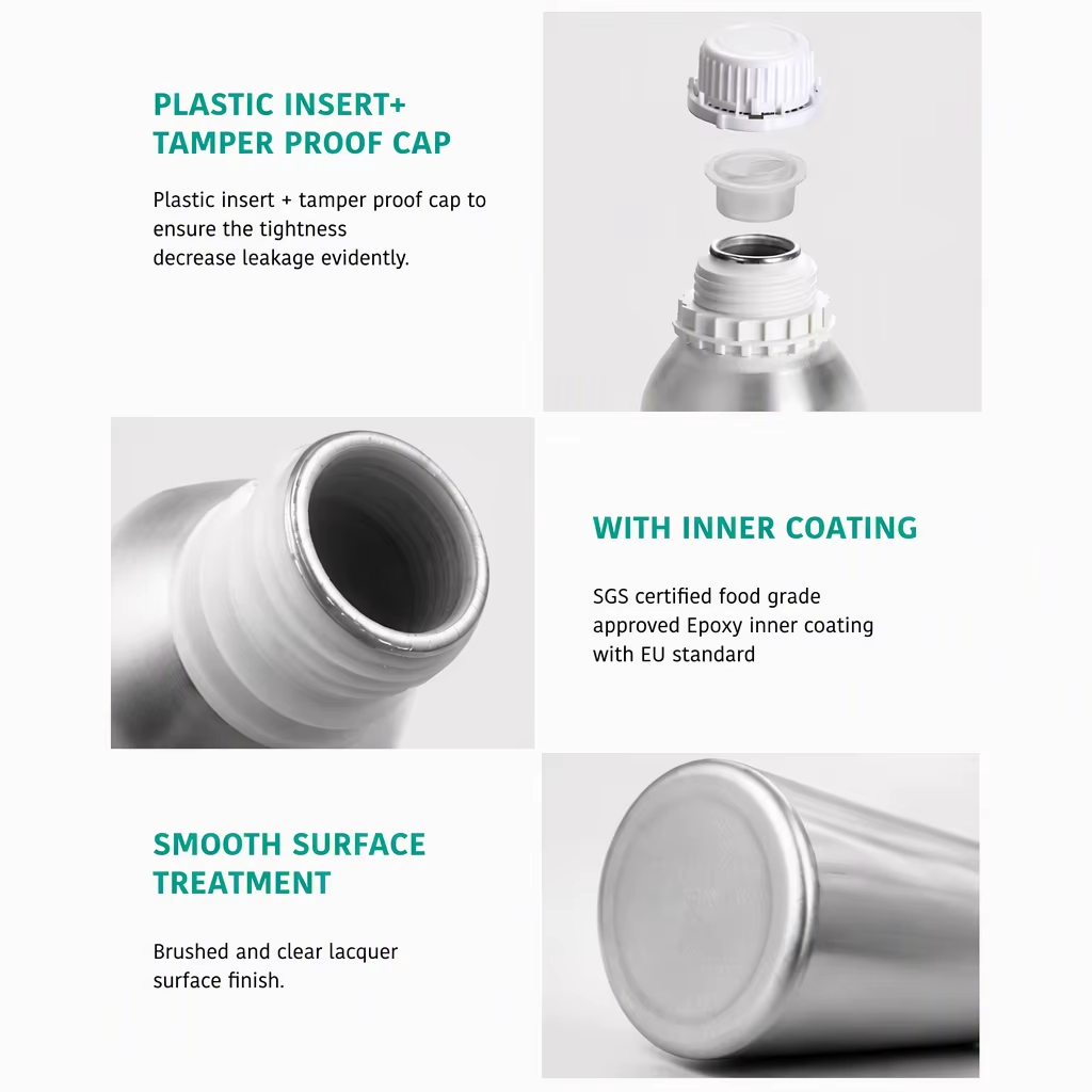 aluminum bottle with inner seal