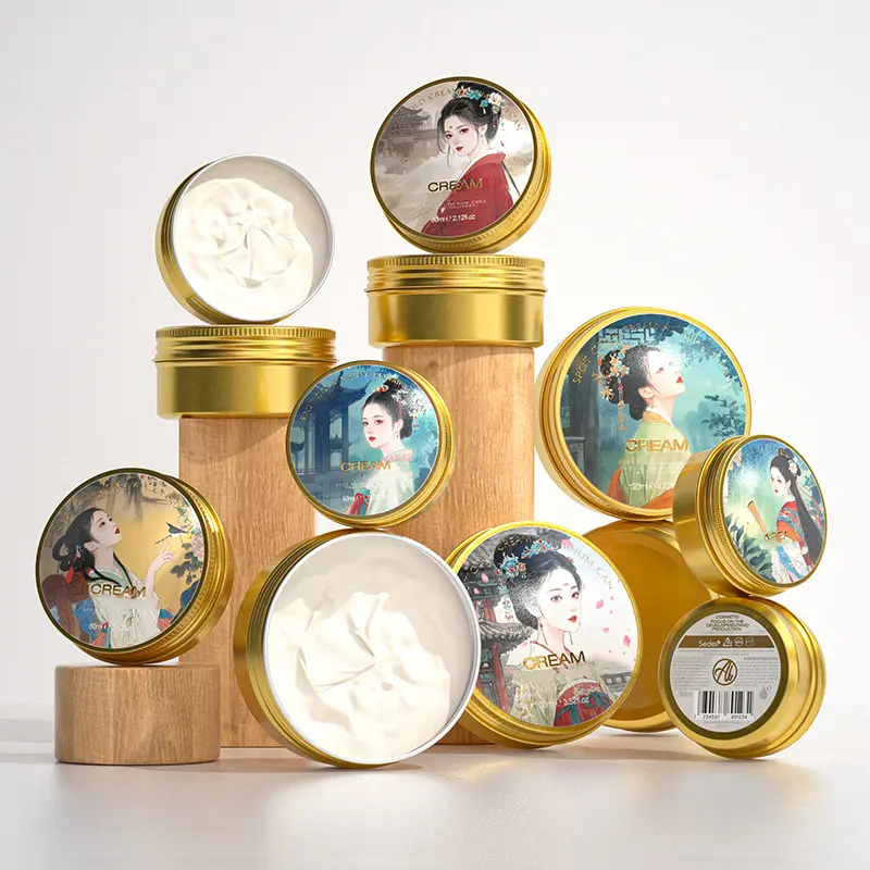 Gold Aluminum Jars Metal Cosmetic Cream Packaging Aluminum Cream Jar