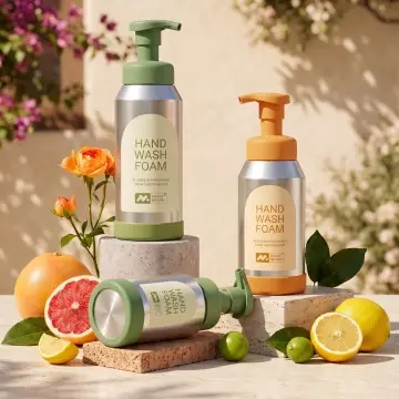 Aluminum Foam Pump Bottle with Silicone Base Anti Friction 150ml 300ml 500ml for Shampoo Body Wash Hand Soap Private Label
