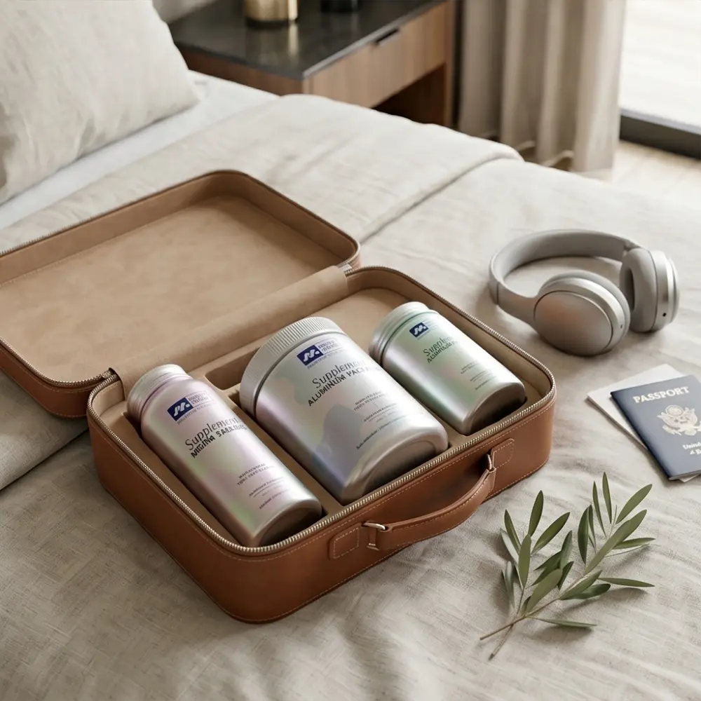 plastic-free aluminum supplement bottle supplier