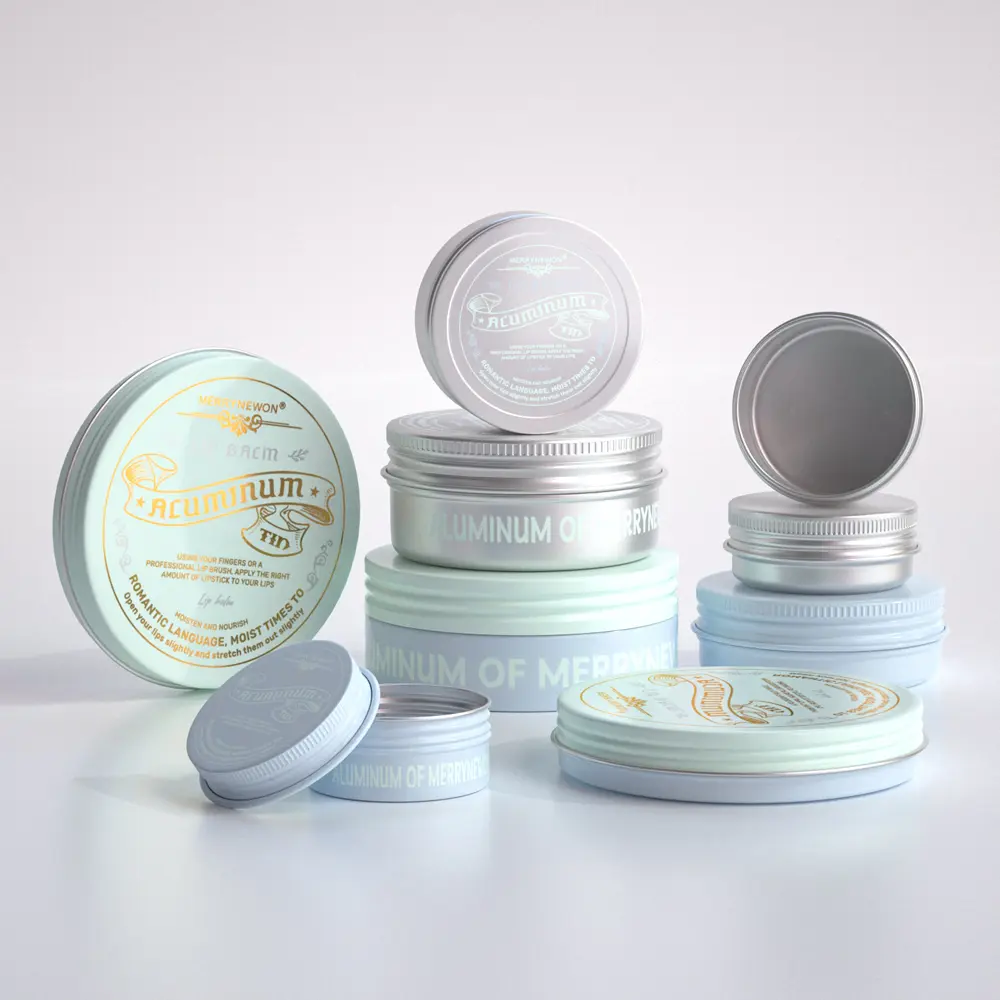 Aluminium Cosmetic Jar Balm Tin Container Box Round Tin Hand Cream Can