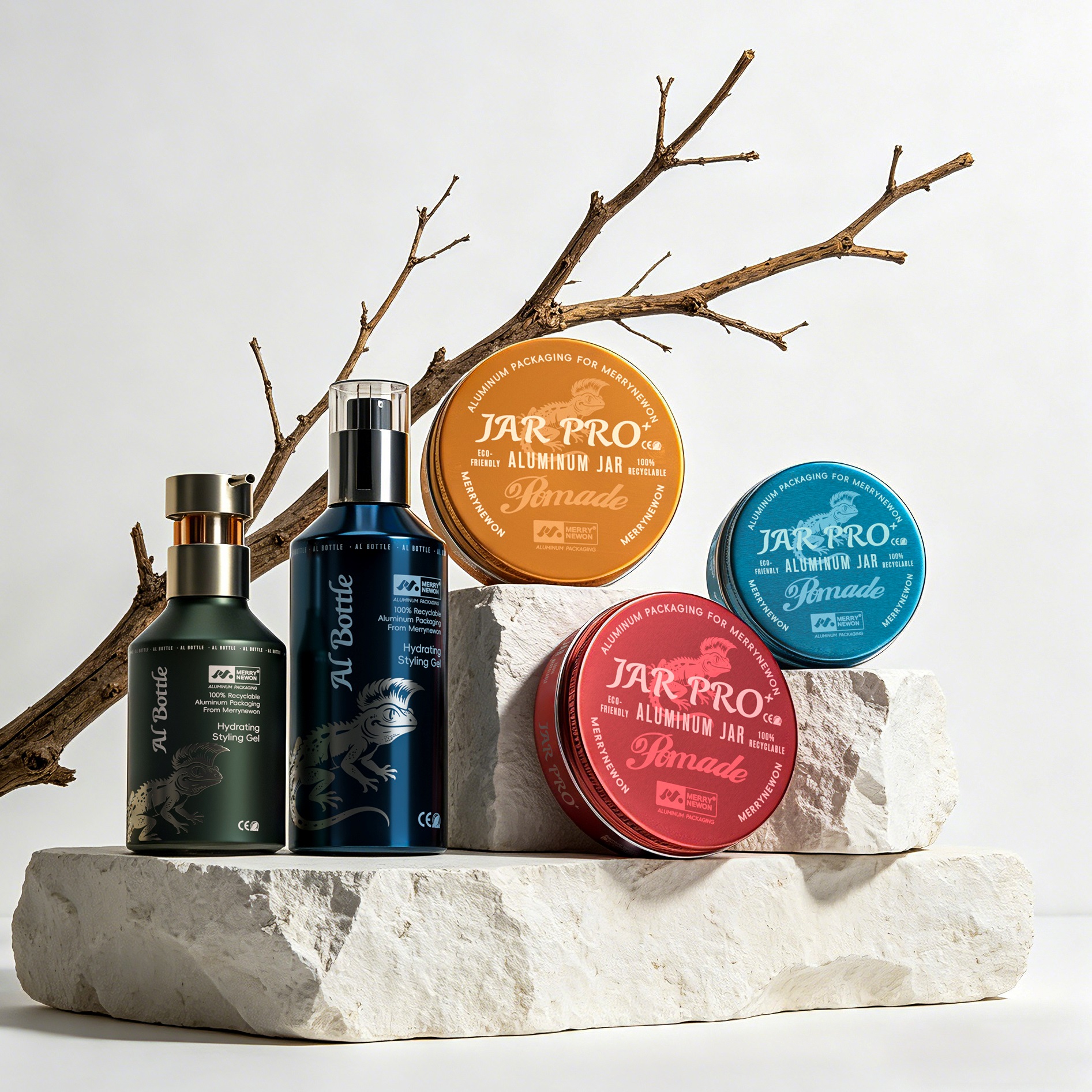 aluminum bottle and jar for man hair care.jpg