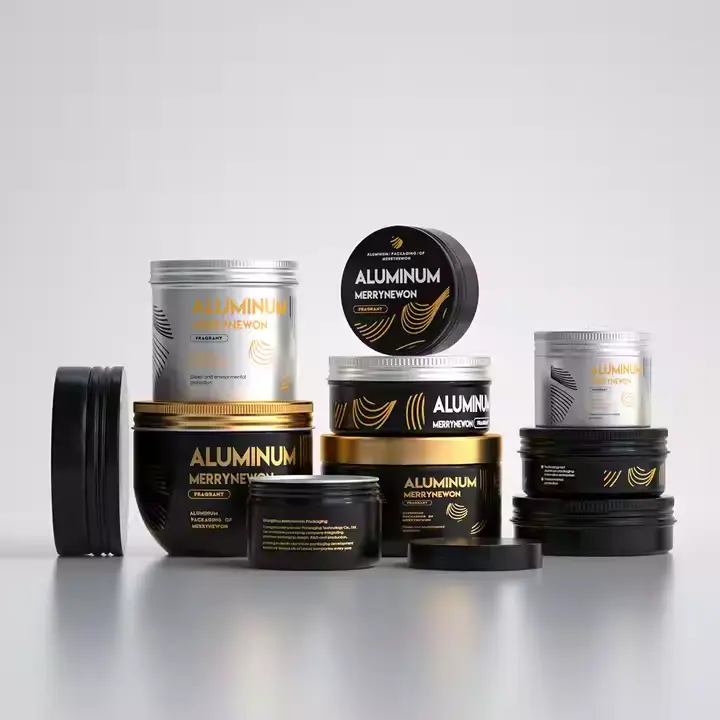 Double-Layer Aluminum Cosmetic Jar with Smooth Lid