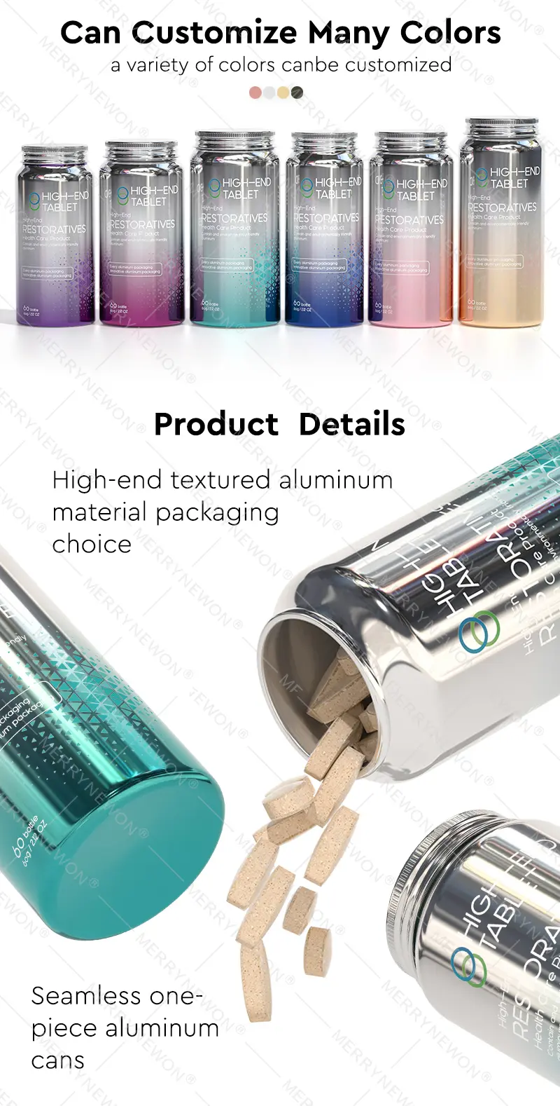 A wide-mouthed aluminum bottle for holding pills (3)