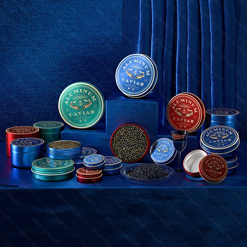 Premium Aluminum Caviar Jar - Luxury Packaging Box