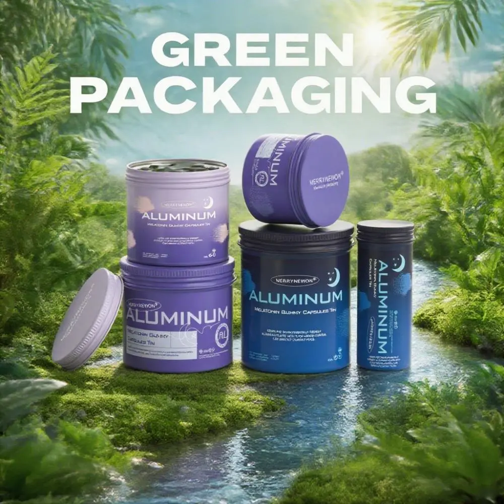 Portable Eco-Friendly Melatonin Soft Candies in Aluminum Jars