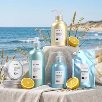 Custom Logo Aluminum Cosmetic Set 50-500ml Recyclable PCR Aluminum Bottles and Jars for Skincare Haircare Toiletry Brands