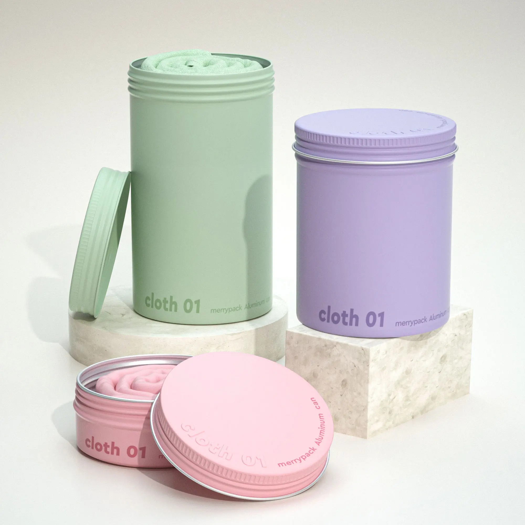 Custom Packaging Container Aluminum Tin Container for Towel Sock Fabric.webp
