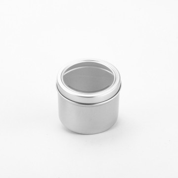 100ml High Quality Cylinder Round Can with clear Window Aluminum Tin