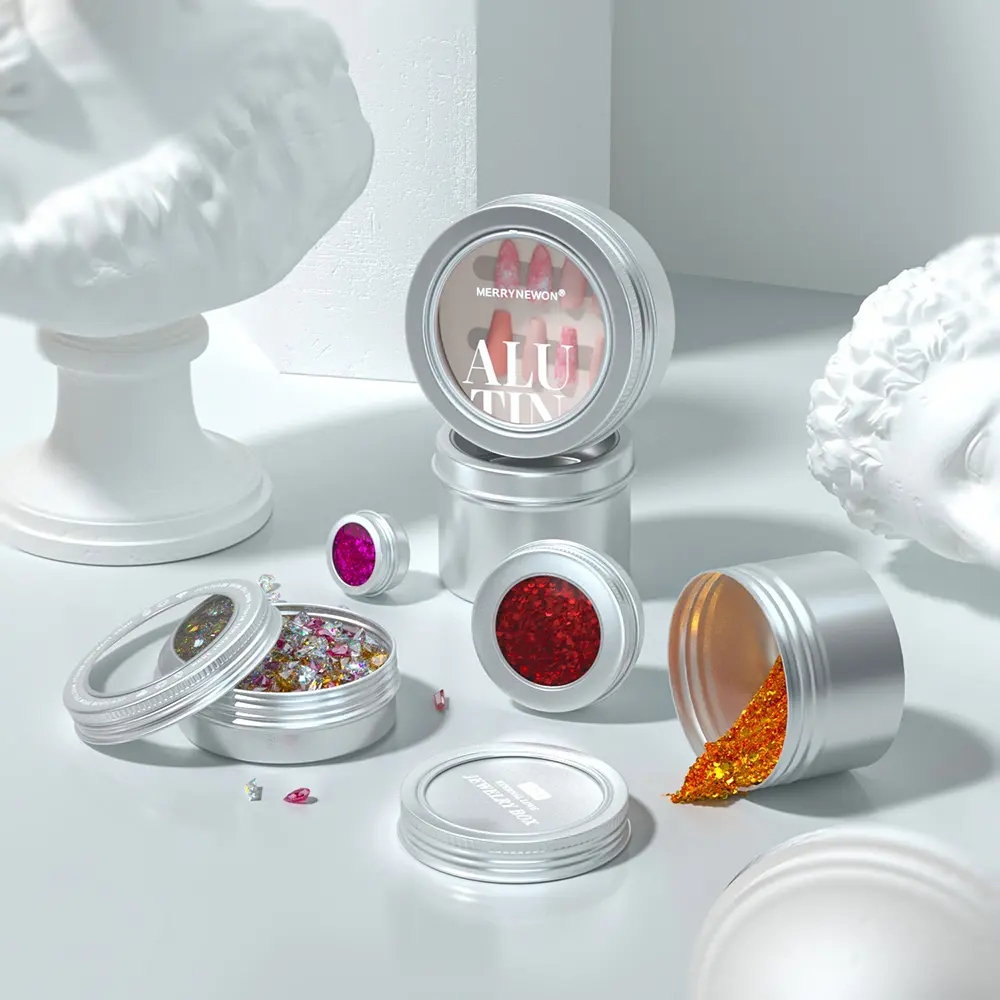 Silk-Screened Aluminum Cans with Nail Polish Holders