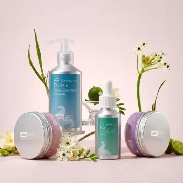 Custom Refillable Aluminum Shampoo & Conditioner Bottle Set