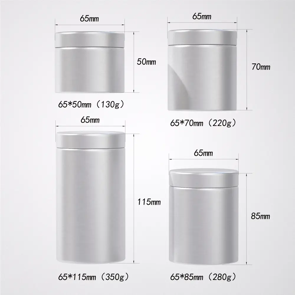 the size of aluminum pill jar