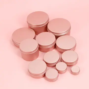 5ml--250ml Round Frosted Pink Metal Tin Can Cosmetic Packaging Aluminum Jar
