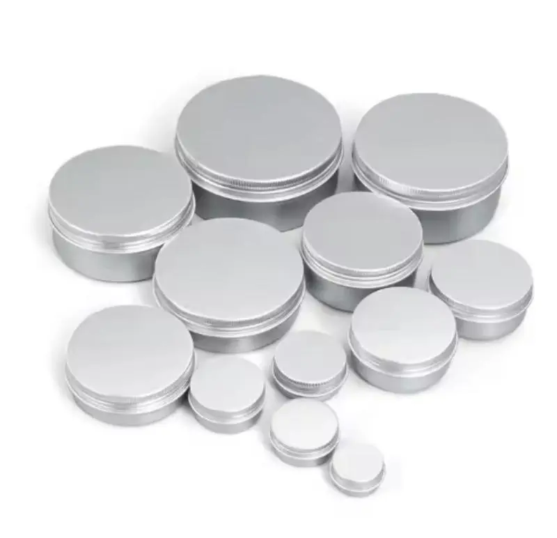 5ml 10ml 20ml 30ml 50ml 60ml 80ml 100ml 150ml 200ml Round Aluminum Cosmetic Tin Container Metal Aluminum Jar