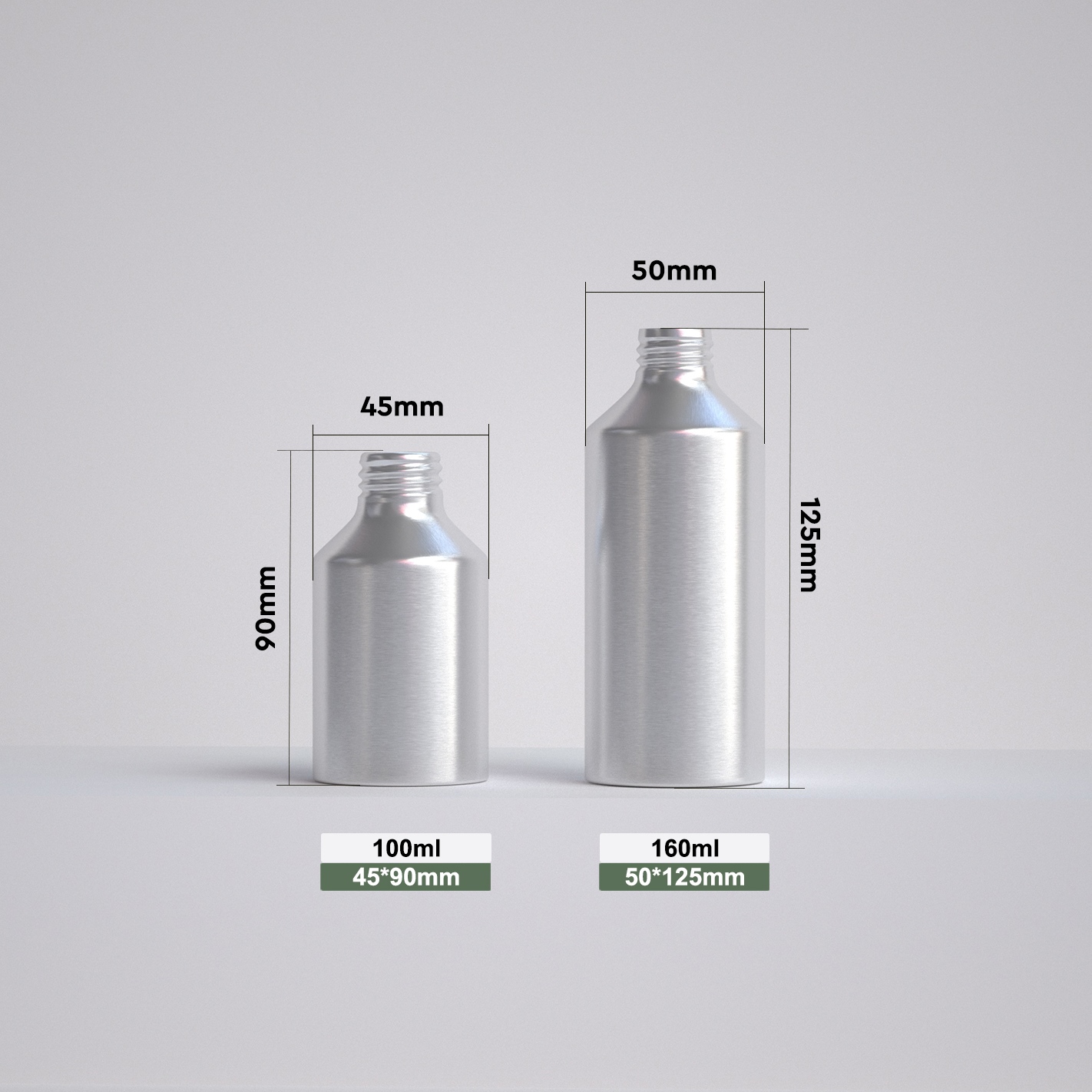 sliver aluminum bottle