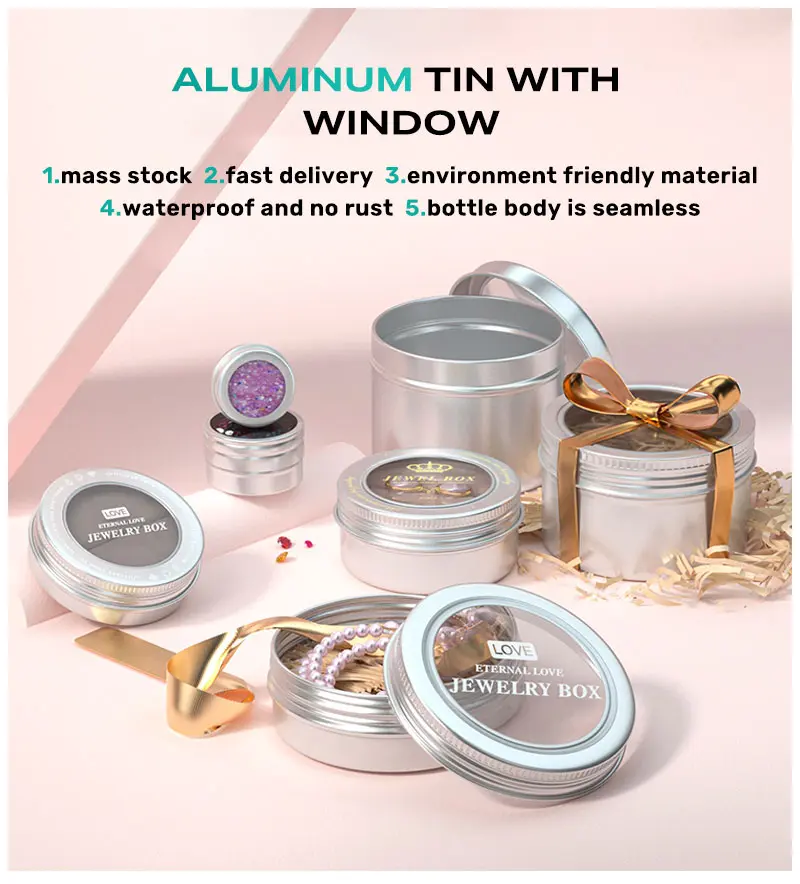 aluminum jar with window
