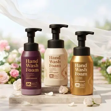 Custom Printed Logo Aluminum Foam Pump Bottle with Silicone Base 250ml 350ml 500ml Shampoo Shower Gel Hand Soap Body Wash