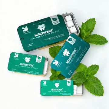 Merrynewon custom Slide-to-Open Tin Box for Dental-Specific Chewing Gum