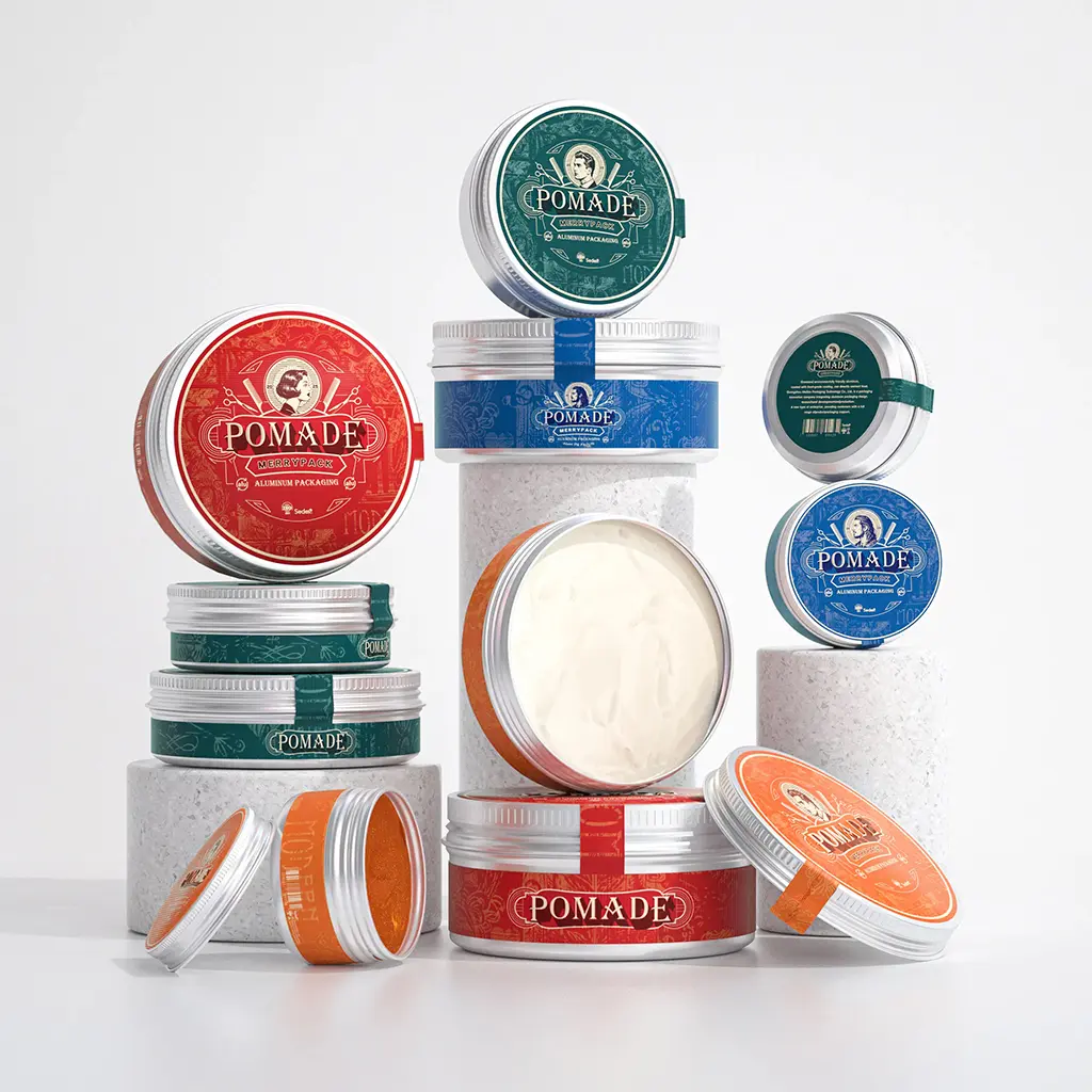 Recyclable Aluminum Pomade Tins - Stylish Hair Wax Containers