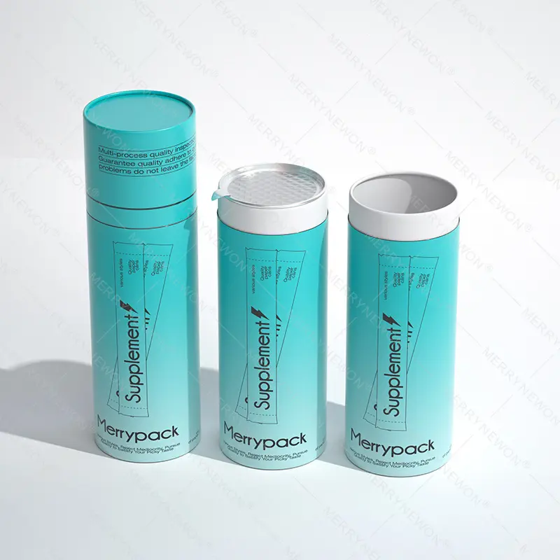 Eco-Friendly Cylinder Shape Metal Nutrition Packaging