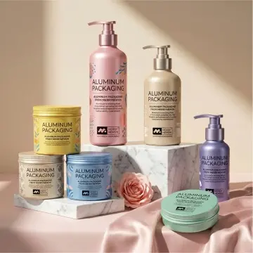 Luxury Aluminum Pump Bottle & Jar Combo | Private Label Beauty Packaging 50-500ml