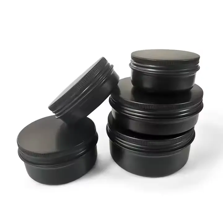 Black Metal Salves Aluminium Tin Jar