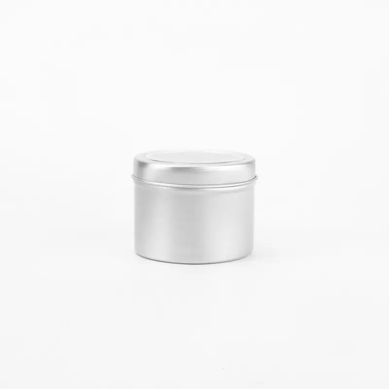 60ml High Quality Cylinder Round Can with clear Window Aluminum Tin