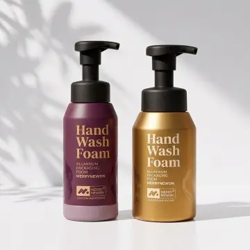 Empty Refillable Aluminum Foam Pump Bottle with Silicone Base 100ml 300ml 500ml Hand Soap Body Wash Shampoo Custom Color