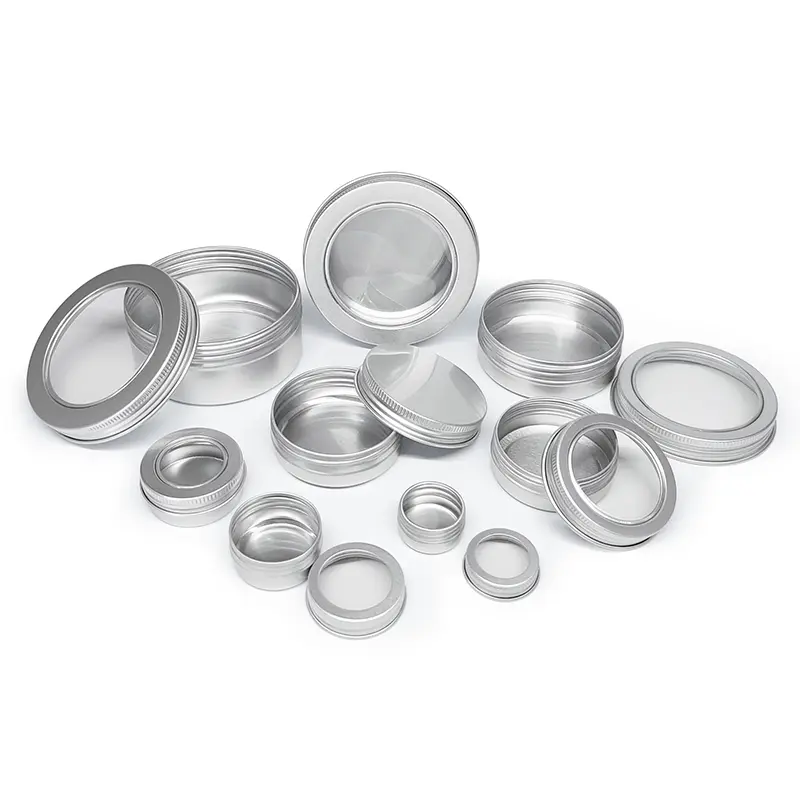 Silk-Screened Aluminum Tins with Clear Window - Custom Logo