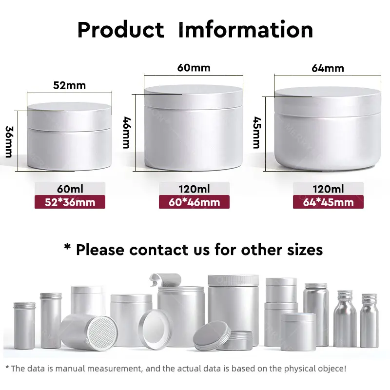 Cream Round Aluminum Tins for Cosmetics Product Information.webp