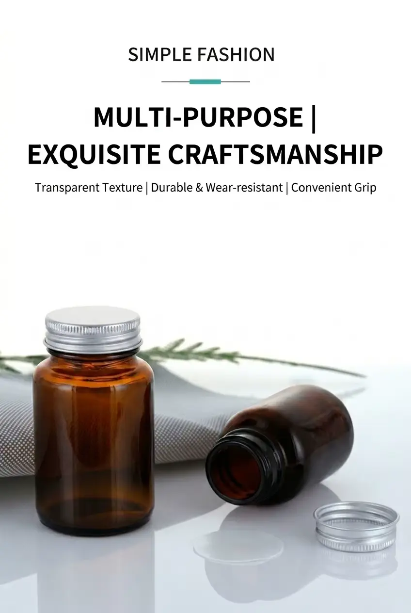 secure seal glass pill bottles