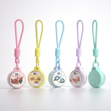 15ml Recyclable Aluminum Tin with Silicone Hanger Portable Solid Perfume Jar Eco-friendly Mini Salve Container Custom Logo