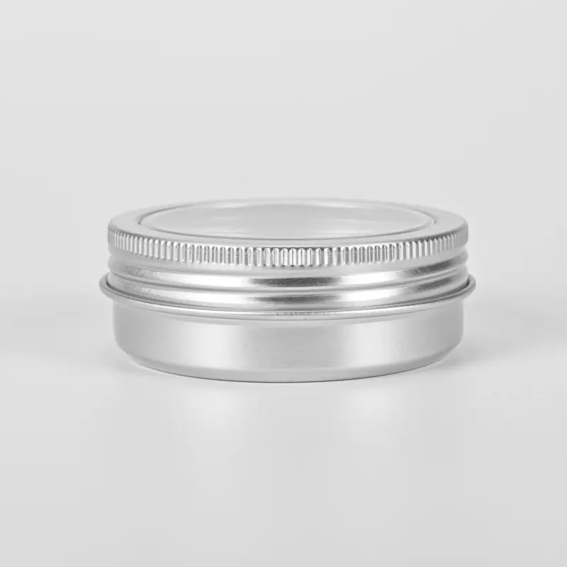 60ml High Quality Cylinder Round Can with clear Window Aluminum Tin