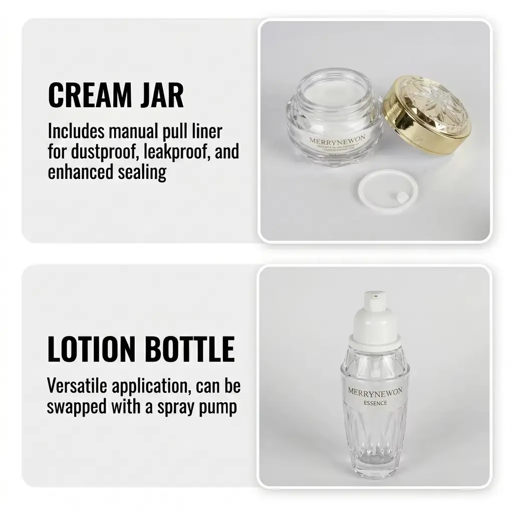 glass skincare jars