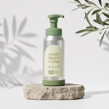 Empty Refillable Aluminum Foam Pump Bottle with Silicone Base 100ml 300ml 500ml Hand Soap Body Wash Shampoo Custom Color