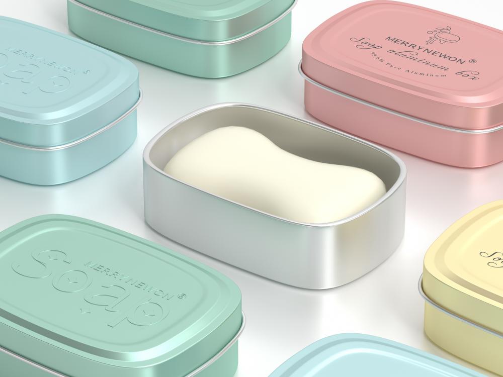 Custom Aluminum Square Box Embossing Printing Aluminum Soap Tin