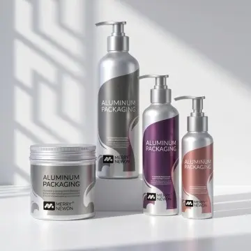 Cosmetic Grade Aluminum Packaging Set | Airtight Pump Bottle & Jar Packaging